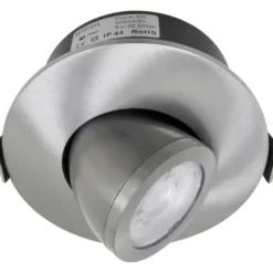 Nordtronic Low Profile Flexible indbygningsspot, kip, Ø7,5 cm, børstet alu, 3000K