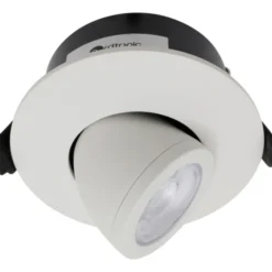 Nordtronic Low Profile Flexible indbygningsspot, kip, Ø7,5 cm, hvid, Ø3000K
