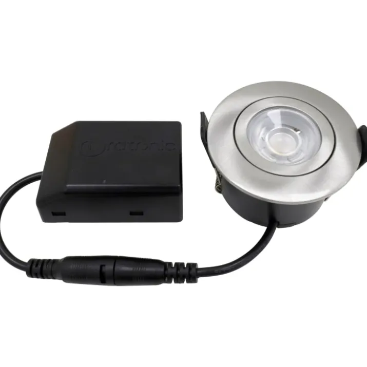 Nordtronic Low Profile Flexible indbygningsspot, Ø5,5 cm, børstet alu, 2700K
