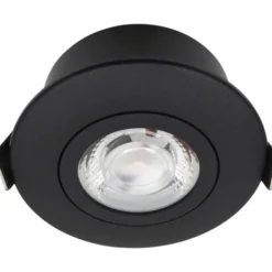 Nordtronic Low Profile Flexible indbygningsspot, Ø7,5 cm, sort, 2700K