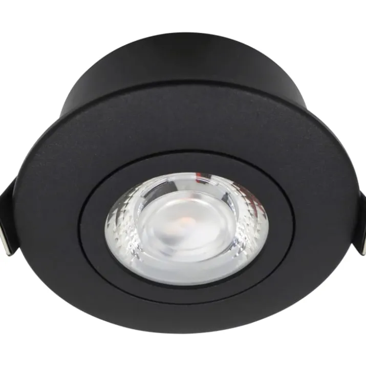 Nordtronic Low Profile Flexible indbygningsspot, Ø7,5 cm, sort, 2700K