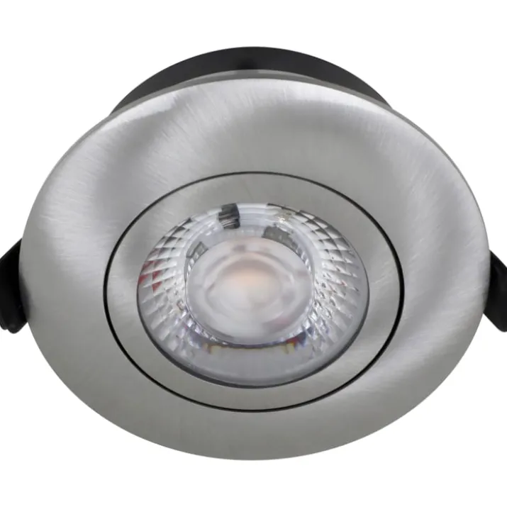 Nordtronic Low Profile Flexible indbygningsspot, Ø8,3 cm, børstet alu, 4000K