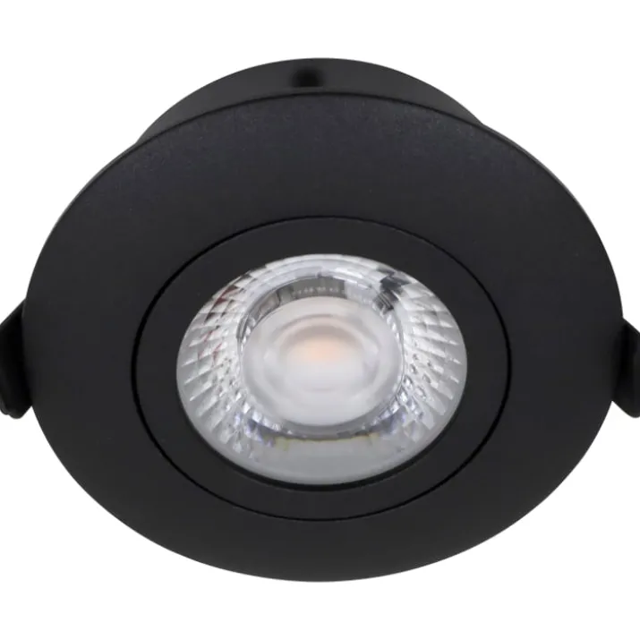 Nordtronic Low Profile Flexible indbygningsspot, Ø8,3 cm, sort, 3000K