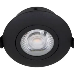Nordtronic Low Profile Flexible indbygningsspot, Ø8,3 cm, sort, 4000K