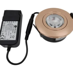 Nordtronic Low Profile Flexible udendørs indbygningsspot, driver, Ø7,5 cm, kobber, 2700K
