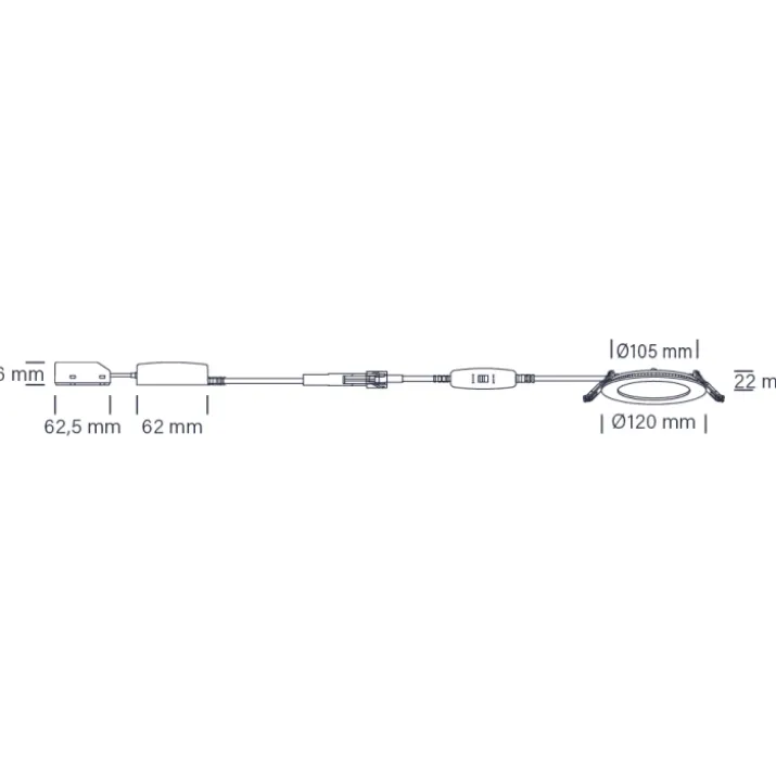 Nordtronic Lucette G2 indbygningsspot, Ø12 cm