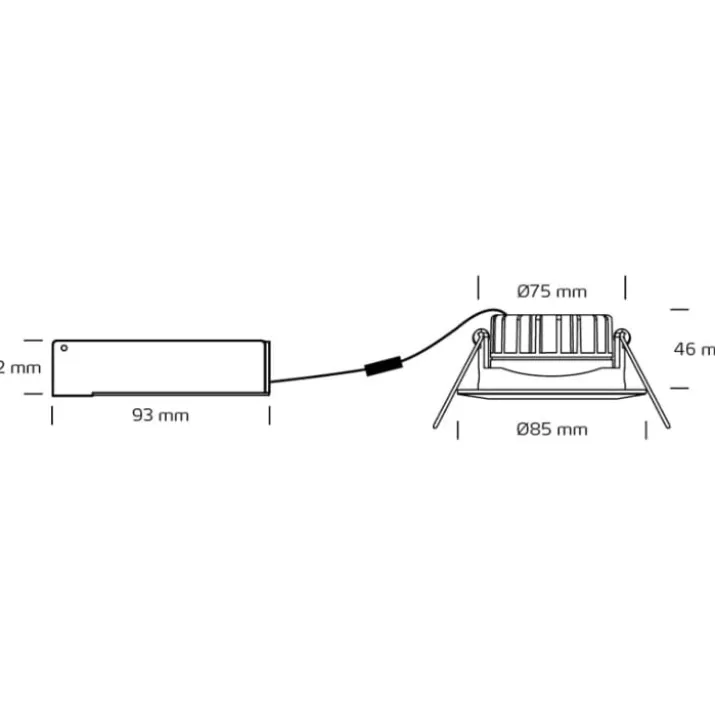 Nordtronic Velia Low Profile indbygningsspot, børstet alu, 3000K