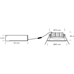 Nordtronic Velia Low Profile indbygningsspot, børstet alu, 4000K