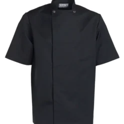 Nybo Workwear Take Away kokkejakke med korte ærmer, sort, str. 4XL