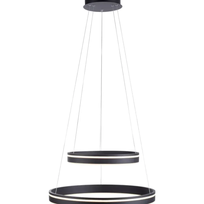 Paul Neuhaus Q-Vito lysekrone, 2 lysringe, sort