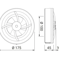 Pax Brisa badventilator, fugtstyring, timer, Ø100 mm, hvid