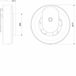 Pax Calima badventilator, app styring, Ø100 mm, mat sort