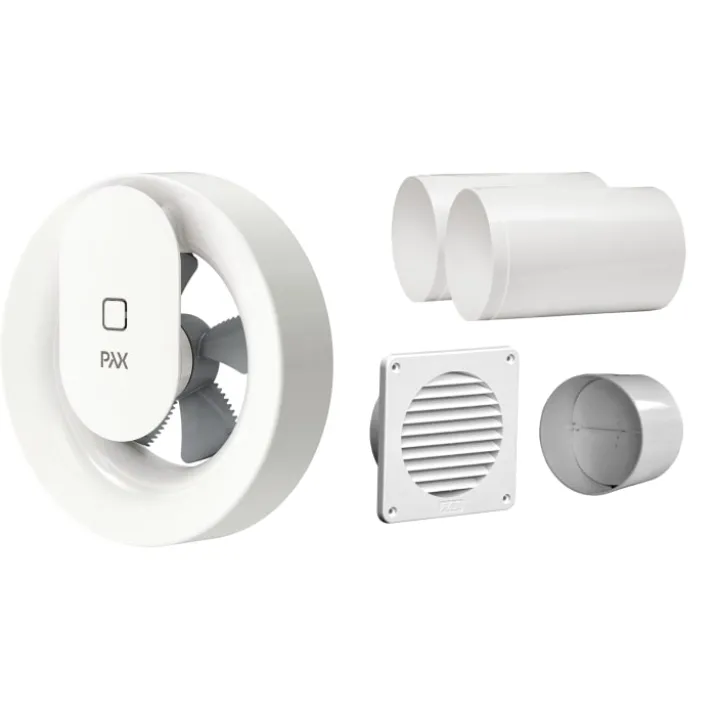 Pax komplet ventilationspakke, Ø100mm, hvid