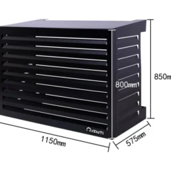 Qventi varmepumperskjuler aluminium, 115 cm, sort