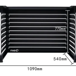 Qventi varmepumperskjuler aluminium, 115 cm, sort