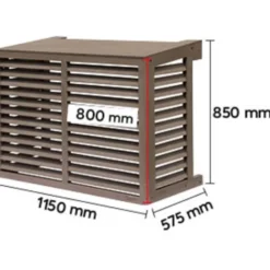 Qventi varmepumperskjuler komposit, 115 cm, brun