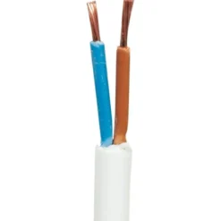 Rund plastledning PKL 2x0,75 mm², hvid, 5 meter