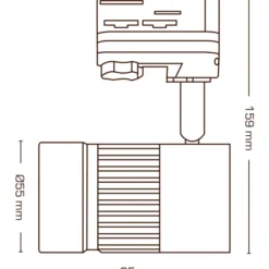 Scan Products Esma 3F skinnespot, 4000K, Ø5,5 cm, sort