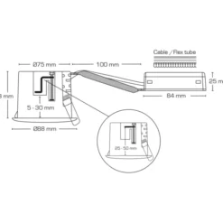 Scan Products Luna Combi Install indbygningsspot, GU10, mat sort