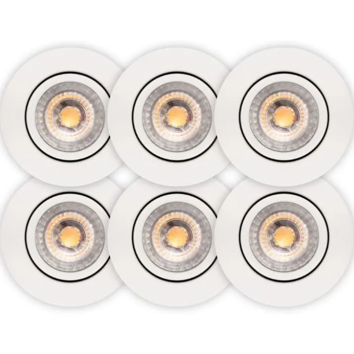 Scan Products Luna Low Profile 2.0 indbygningsspot, 2700K, mat hvid, 6 stk