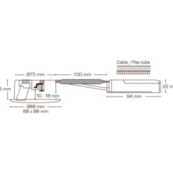 Scan Products Luna Low Profile indbygningsspot, 4000K, aluminium