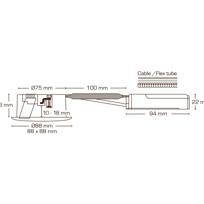 Scan Products Luna Low Profile indbygningsspot, 4000K, mat hvid