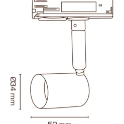 Scan Products Mita 1F skinnespot, Ø5 cm, hvid