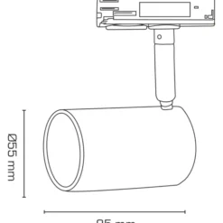 Scan Products Mita 1F skinnespot, Ø5,5 cm, 2700K/3000K, sort