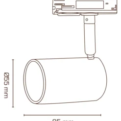 Scan Products Mita 1F skinnespot, Ø5,5 cm, sort