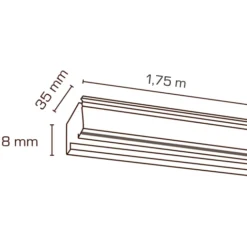 Scan Products Mita 1F strømskinne, sort, 1,75 meter