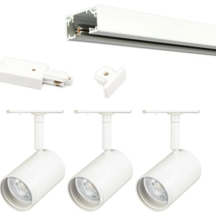Scan Products Mita strømskinne med skinnespots, tilslutning & endestykke, hvid
