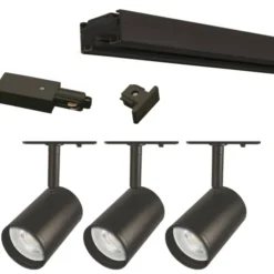 Scan Products Mita strømskinne med skinnespots, tilslutning & endestykke, sort