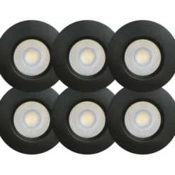 Scan Products Sabina Low Profile indbygningsspot, mat sort, 6 stk