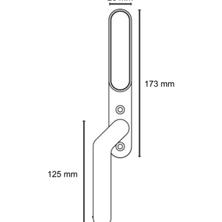 Secuyou Smart lock access terrassedørsgreb, indvendig, venstre, matsort