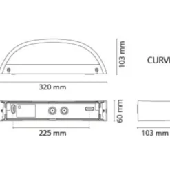 SG Curve udendørs væglampe, 2700K, sort