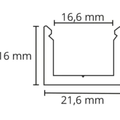 SG StripLine 1,8m LED skinne til påbyg, hvid