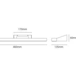 SG View spejllampe, 3000K, hvid, 46 cm