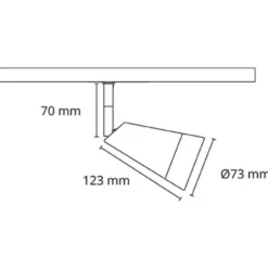 SG Zip Glas 1F skinnespot, dimtowarm, hvid
