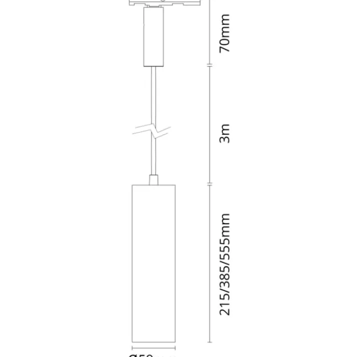 SG Zip Tube Mini 1F skinnependel, 2700K, hvid