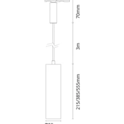 SG Zip Tube Mini 1F skinnependel, 2700K, sort