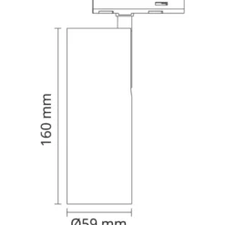 SG Zip Tube Mini 1F skinnespot, 3000K, hvid
