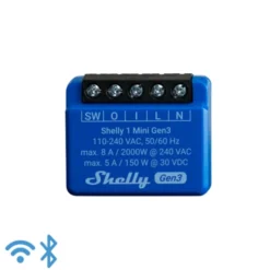 Shelly Plus Mini relæ med Wi-Fi og potentialfrit kontaktsæt