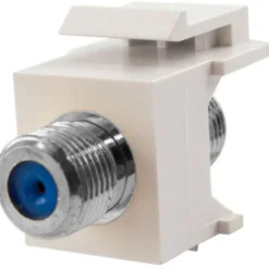 Simply45 keystone F-connector, 3GHz, 75 Ohm, hvid