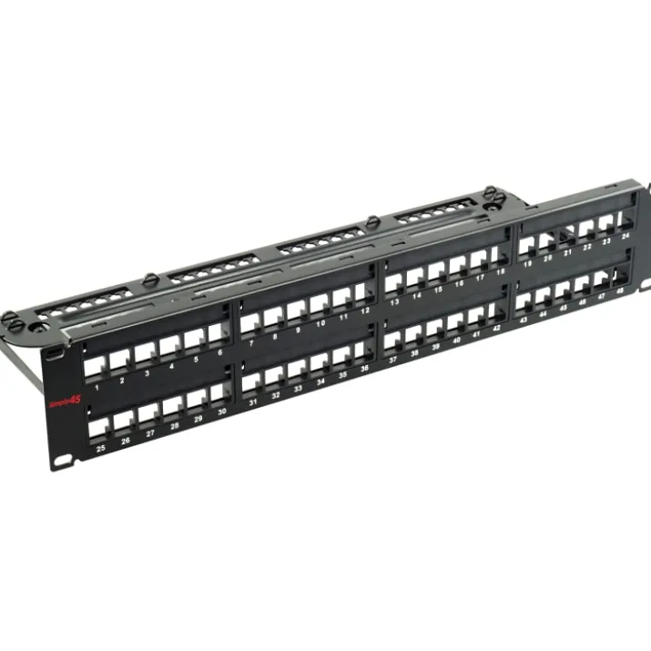 Simply45 RJ45 Patchpanel Rack 48 Port unloaded, uskærmet