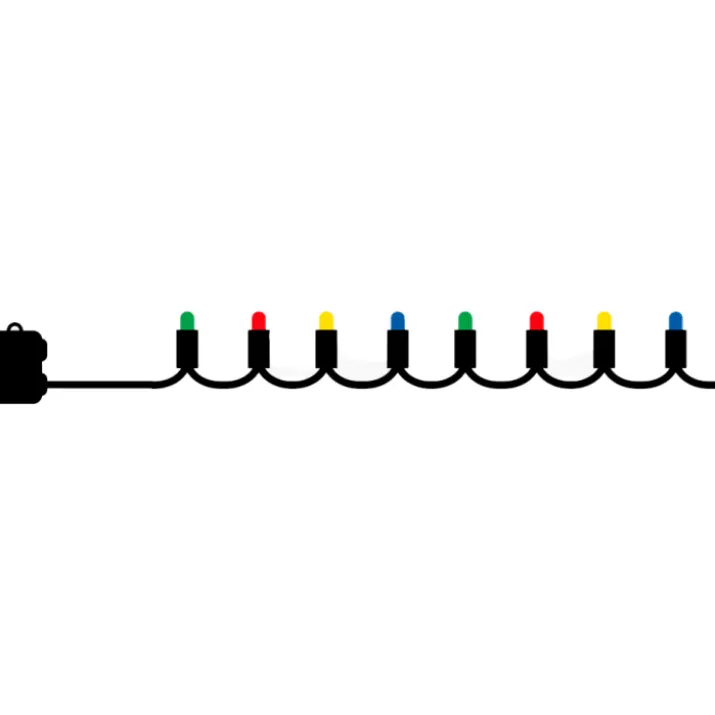 Sirius Easy-Line udendørs lyskæde, batteri, 40 farvede lys, 3,9 meter