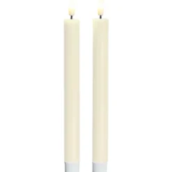 Sirius Sille LED kronelys, batteri, råhvid, 2-pak