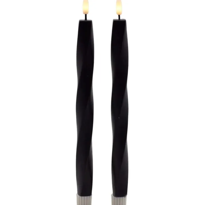 Sirius Sille Nordic Sculpture Twist kunstig stearinlys, sort