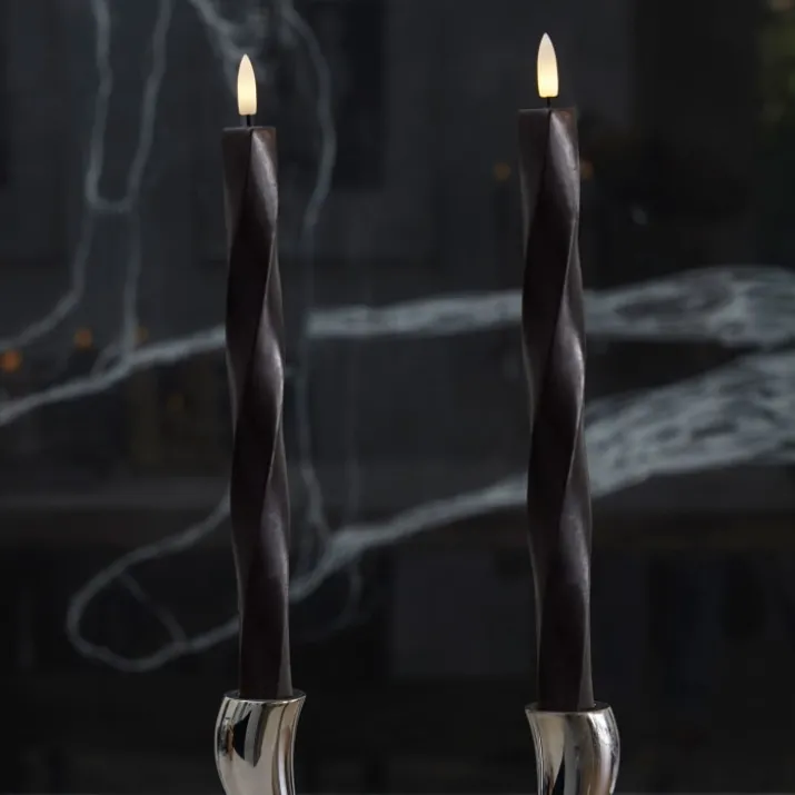 Sirius Sille Nordic Sculpture Twist kunstig stearinlys, sort