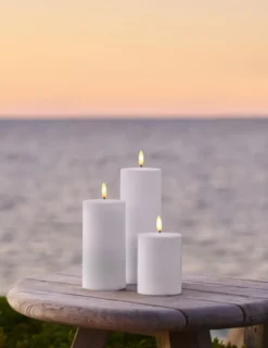 Sirius Sille udendørs LED bloklys, batteri, hvid, 3-pak