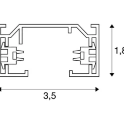 SLV 1-faset strømskinne 1 meter, sort